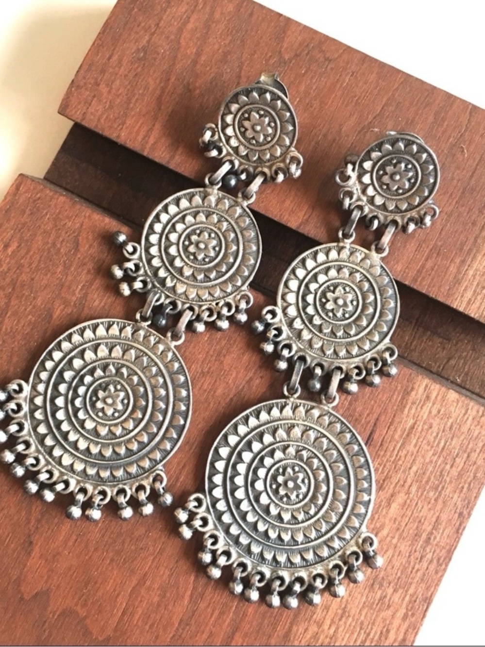 Amrapali Sterling Silver Dangle Disc Earrings